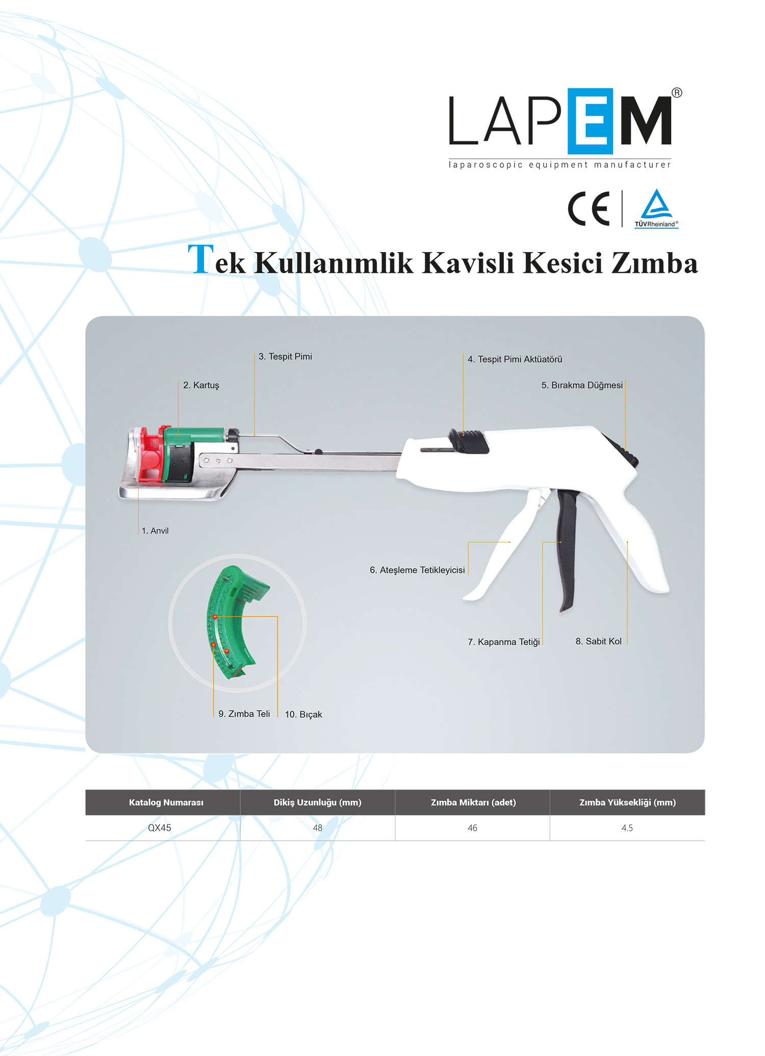 Tek Kullanımlık Kavisli Kesici Zımba